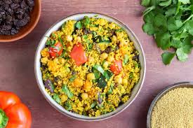 Moroccan couscous salad with raisins. Moroccan Couscous With Chickpeas And Roasted Veg The Pesky Vegan