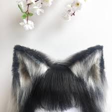 Excited To Share This Item From My Etsy Shop Wolf Ears Fox Ears Realistic Wolf Ears Realistic Emerald Green Earrings Emerald Earrings Studs Wolf Ears