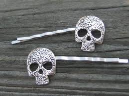 Skull Bobby Pins Skulls Floral Skull Pins Bobby Pins Etsy Gothic Hair Accessories Decorative Hair Pins Floral Skull