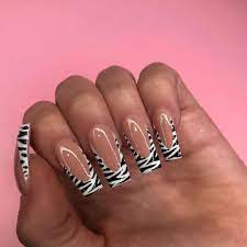 Https Www Instagram Com P B7zicp7plw5 Igshid W19skiuzr3b7 Zebra Nails Long Acrylic Nails Coffin Pink Zebra Nails