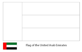 Royalty free clipart illustration of a coloring page and sample for a uae flag. Uae Flag Coloring Page Free Printable Coloring Pages For Kids