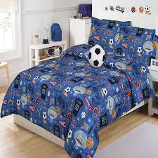 Create a fresh new look for your child's bedroom with kids bedding sets. Buy 4 Piece Twin Kids Sports Themed Comforter Set Baseball Basketball Football Soccer Childrens Bedding Microfiber Girls Boys Unisex Patterned Multi Color Red Blue Orange White Black Soccer Pillow In Cheap