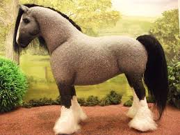 Ooak Felt Fabric Shire Horse Felt Fabric Wool Animals Animal Dolls
