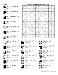 Evaluating Quadratic Functions Color Worksheet Quadratic Functions Quadratics Color Worksheets