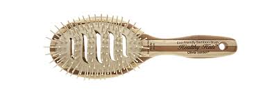 The bristles are made of pure bamboo; Hair Brushes Healthy Hair Bamboo Paddle Olivia Garden