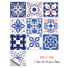 Orange tones can bring a rich and colorful feel to any room where it is installed. Mexico Style Blue Orange Floral Texture Hard Floor Tiles Wall Sticker Kitchen Home Decor Wallpaper Waterproof Ground Art Mural Wall Stickers Aliexpress