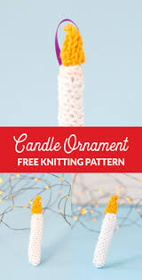 Candle Ornament Free Knitting Pattern Hands Occupied