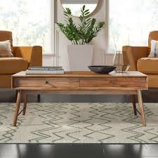 Lend Your Living Room Layout A Little Mid Century Modern Flair With This Clean Lined Coffee Table Fou In 2020 Coffee Table Coffee Table Wood Coffee Table With Storage