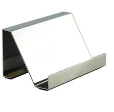 This business card holder originates from the designer's inspiration to create a unique business card holder which can serve as a useful desk accessory as well as a work of modern art, and moreover it will stand firm without the problem of other holders. Modern Stainless Steel Business Card Holder Name Card Holders Note Holder Display Stand Satin Finish Luxury Desktop Stand Case Tin Case Case Namecase Me Aliexpress