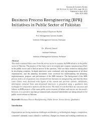 Pdf Business Process Reengineering Bpr Initiatives In Public Sector Of Pakistan