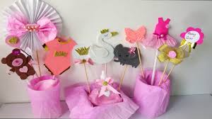 Afortunadamente existen muchas ideas que podemos tomar y aplicar en la comida en la mesa central es realmente importante; Centros De Mesa Para Baby Shower Nina Diy Manualidades Youtube