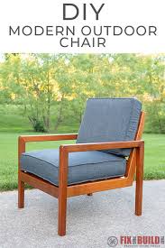 All the patio chairs and benches on this site are made start by plopping yourself into a classic adirondack chair or an irresistible hammock, and feel time slow down. Modern Diy Outdoor Chair From Cedar 2x4s Fixthisbuildthat