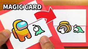 Handmade greeting card making ideas. Funny Magic Card Tutorial Among Us Crewmate Pet Change Paper Craft Drawing Youtube