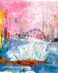 Sydney Art Print Sydney Painting Sydney Harbour Bridge Etsy Bridge Art Paintings Art Painting Images Australia Wall Art