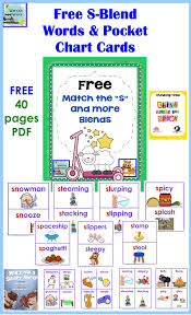 S Blends Words And Pocket Chart Cards Free Pdf Speech