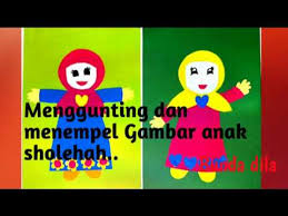 Menggunting Dan Menempel Gambar Anak Perempuan Dari Kertas Origami Youtube