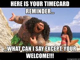 Convenient access to pto requests, vacation balances and schedules, time card approvals and pay adjustments are included. Timecard Memes