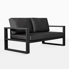 Make the most of your outside space and provide a seat for everyone in the family with a great patio sectional or outdoor sofa from bassett. Mykonos Black Aluminum Outdoor Loveseat Teak Warehouse