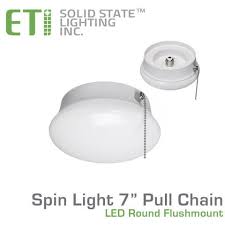 Another benefit of flush mount. 7 In Bright White Led Ceiling Round Flushmount Easy Light With Pull Chain Commercial Electric