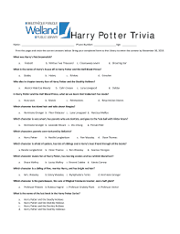 Rowling's harry potter fantasy series has led to its being extensively parodied, in works spanning nearly every medium. Fillable Online Harry Potter Trivia Welland Public Library Fax Email Print Pdffiller
