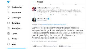 May 28, 2021 · de polemiek tussen viroloog marc van ranst en de nederlandse dansleraar willem engel (van viruswaarheid) loopt verder uit de hand: Tweets Belgische Viroloog Tegen Willem Engel Op 2000 Abri S Alexander Klopping Stopt Actie