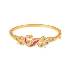 22carat Yellow Gold Cz Stones Peacock Clasp Bangle Marketorders Online Goldjewellery M Gold Bride Jewelry Gold Rings Fashion Jewellery Bracelet Designs