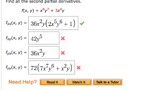 F xx may be calculated as follows. Find All The Second Partial Derivatives F X Y Chegg Com