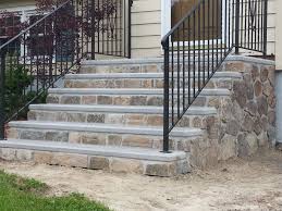 Makes + installs precast concrete steps, bulkheads, basement entrance ways,iron grill work + railings in the albany troy clifton park saratoga capital district of ny Precast Steps Concrete Products Services Oxford Boston Ma Front Porch Steps Porch Steps Stone Porches