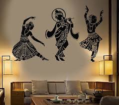 Vinyl Wall Decal Dance Indian Womans Devadasi Indian Dance School Hindu Stickers Unique Gift 774ig Wall Paint Designs Wall Painting Decor Wall Painting
