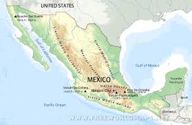 Click on the map of mexico states to view it full screen. Mexico Physical Map