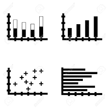 Set Of Statistics Icons On Bar Chart Plotter Point Chart Horizontal
