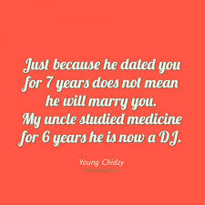 Here we discuss how to write it along with an example, rules, and benefits. Just Because He Dated You For 7 Years Does Not Mean Young Chidzy