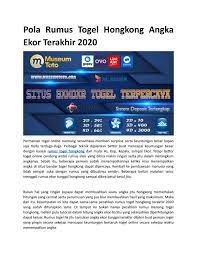 Cara Hitung Togel Hongkongkong 2020 Guru Galeri