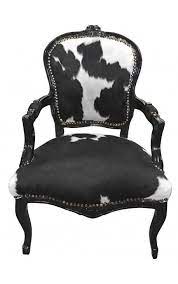 Fauteuil Baroque Louis Xv Vraie Peau De Vache Noire Et Bois Noir Fauteuil Baroque Fauteuil Louis Xv Chaise Louis Xv