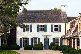 Check spelling or type a new query. White Brick House Blue Shutters Blue Door Shingles Katie Considers