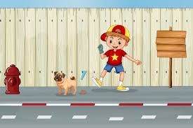 A Good Kid Cleaning Dog Poo Download Free Vectors Clipart Graphics Vector Art