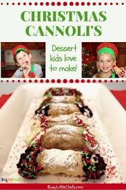 Christmas Cannoli S Fun Kid Friendly Dessert Recipe Busy Little Chefs Recipe Kid Friendly Recipes Dessert Desserts Kid Desserts