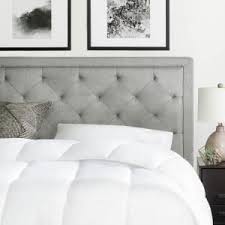 Black And White Striped Headboard Queen Brookside Upholstered Stone King With Diamond Tufting Headboard Bskkredtsthb The Home Depot Upholstered Headboard King Upholstered Headboard Queen Upholstered Headboard