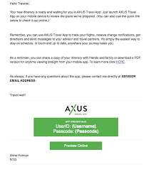 How To Customize The Automatic Email When You Publish An Itinerary Axus Travel App