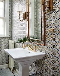 Maybe you would like to learn more about one of these? 10 Best Wallpapered Powder Rooms From Pinterest Powder Room Wallpaper Wallpaper Powder Room Hexagon Wallpaper