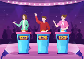 TV Quiz Show with Participants who Answer Questions and Will get Points  From the Host on the Studio in Cartoon Illustration 11975598 Vector Art at  Vecteezy