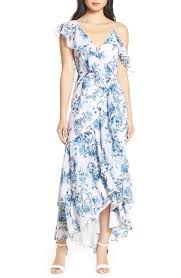 Wayf Elanor Ruffle Faux Wrap Maxi Dress High Low Dresses Casual Chiffon Maxi Dress Dresses