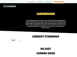 For group stage, all qualified teams are seeded into a single session based on their final standings on the series compete in the fortnite champion series: Na East Series Points Leaderboard Fortnitecompetitive