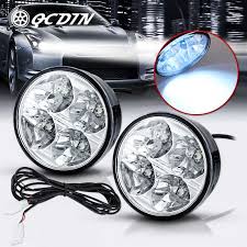 Blinglights fog & driing lamps install within the factory lamp spots, outperform the factory lamps and cost less guaranteed. Qcdin 2pcs 4 Led Round Drl Daytime Running Driving Light Waterproof Universal Auto Car Fog Light Lamps Bulb Kit Set Super Flux Signal Lamp Aliexpress