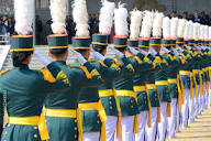 The Korea Army Academy cadets are saluting at Yeongcheon in South ...