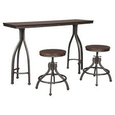 Yvette 3 Piece Adjustable Pub Table Set Counter Height Dining Table Set Counter Table Set Counter Height Dining Room Tables