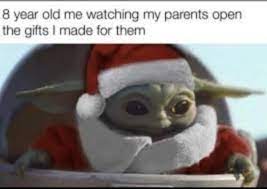 He's happy just as long as he's involved :) welcome to the wholesome side of the internet! Baby Yoda Christmas Memes To Warm Your Heart Peace Love Christmas