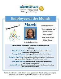 We Are Happy To Announce The March Employee Of The Month At Brightstar Care Of Chicago And La Gra Nursing Assistant Certified Nursing Assistant Engagement Team