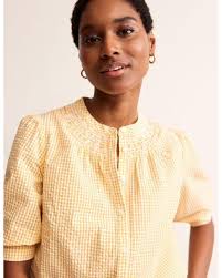 Boden Ada Seersucker Top in Natural