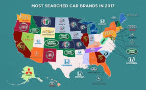 Map Shows Most Searched Car Brand By State Car Brands Map Interesting History